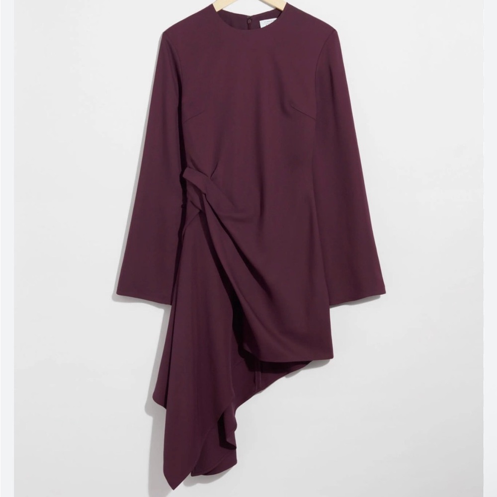 & Other Stories Deep Purple Asymmetrical Dress